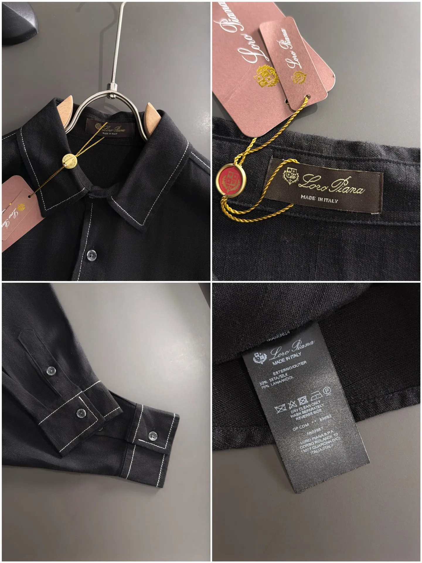 Next day shipment LP high quality Loro Piana 26ss autumn and winter New Arrival linen shirt set Made of one-on-one combed cotton yarn knitted linen fabrics, no pressure in and out of the counter Exclusive control of raw materials It feels substantial when weighed, and the upper body is more textured than ordinary T-shirts. This texture can cope with the weather easily and is suitable for both hot and cold! Loose fit design, looks noble. The only correct version is available Size: M to XXXL